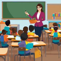 Teacher Teaching clipart - teacher helping students in class  