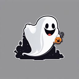 Funny Ghost sticker- Casper's Jokes and Giggles, , sticker vector art, minimalist design