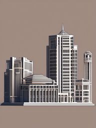 3D Printing Architecture clipart - 3D printing architectural models, ,vector color clipart,minimal