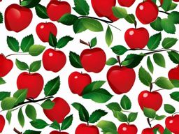 Apple Clipart, Ripe red apples ready for picking. 