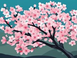 Cherry Blossom Clipart,Decorating a cherry blossom festival poster with cherry blossom clipart  simple, 2d flat