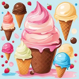 ice cream clipart - melting on a sunny day. 