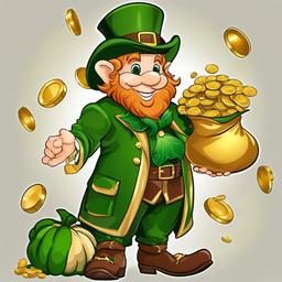 Leprechaun clipart - leprechaun with a bag of gold  