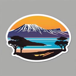 Cape Town Table Mountain sticker- Iconic flat-topped mountain in South Africa, , sticker vector art, minimalist design