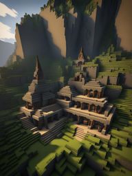 subterranean dwarven city carved into the mountains - minecraft house design ideas minecraft block style