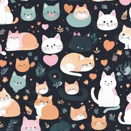 Cat Background Wallpaper - kawaii   