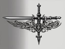 black sword tattoo  simple vector color tattoo