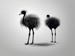 drawing of ostrich  minimal rough sketch scribbles,doodles,black and white