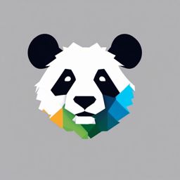 Panda Pixels  minimalist design, white background, professional color logo vector art