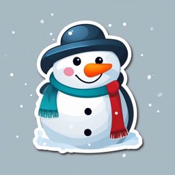 Snowman Emoji Sticker - Frosty winter fun, , sticker vector art, minimalist design