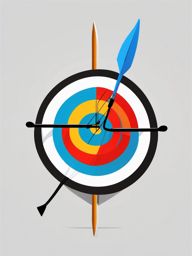 Archery Bow and Arrow Clipart - An archery bow aimed at the target.  color vector clipart, minimal style