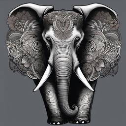 elephant with butterfly ears tattoo  