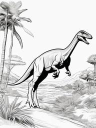 Dinosaur Coloring Pages - Gallimimus Running  simple coloring pages