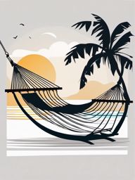 Summer Hammock Relaxation clipart - Relaxing in a hammock, ,vector color clipart,minimal