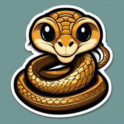 Cobra cartoon - hooded snake with a hiss  cartoon sticker style