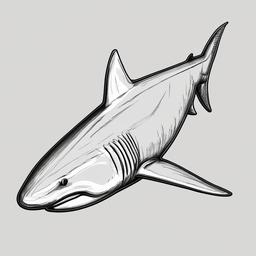 drawing of Roughtail shark  minimal rough sketch scribbles,doodles,black and white