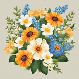 May clipart - May flowers arranged in a bouquet  