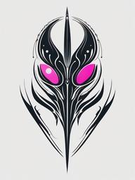 Minimalist Alien Tattoo - Refined and symbolic, a minimalist representation of extraterrestrial allure.  simple color tattoo,vector style,white background
