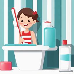 Brush Teeth clipart - Toothbrush beside a bar of soap.  vector style illustration, white background