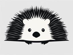 Hedgehog cartoon  minimal, white background