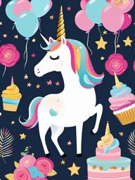 Unicorn Birthday Clipart - Make birthdays extra special with a dedicated collection of unicorn-themed birthday clipart.  vector art, clipart, minimal