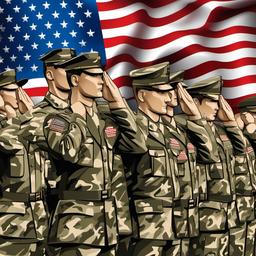 Memorial Day clipart - soldiers saluting at a memorial  