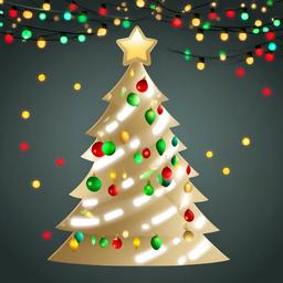 Christmas Lights clipart - Christmas tree adorned with lights  