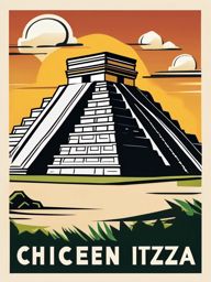 Chichen Itza clipart - Pre-Columbian archaeological site in Mexico, ,color clipart vector style