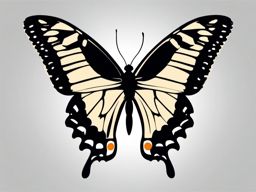 Zebra Swallowtail Butterfly Clip Art - A zebra swallowtail butterfly in flight,  color vector clipart, minimal style