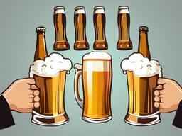 Beer clipart - cheers with friends  vector clipart