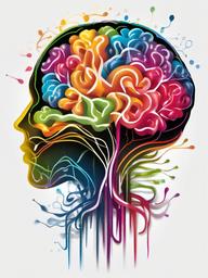 Brain clipart - brain with creative ideas flowing  