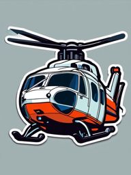 Helicopter Sticker - Airborne adventure, ,vector color sticker art,minimal