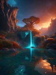 Water Weird Playing in a Elemental Pool detailed matte painting, deep color, fantastical, intricate detail, splash screen, complementary colors, fantasy concept art, 8k resolution trending on artstation unreal engine 5