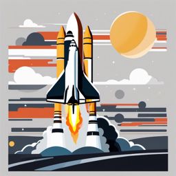 Space Shuttle Launch into Space clipart - Space shuttle launch into space, ,vector color clipart,minimal