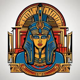 Amun Ra Tattoo-Bold and dynamic tattoo featuring Amun Ra, an ancient Egyptian deity associated with the sun and air.  simple color vector tattoo