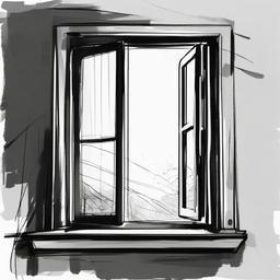 sketch of a window  minimal rough sketch scribbles,doodles,black and white