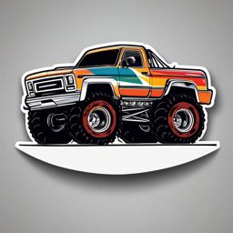 Monster Truck Sticker - Off-road adrenaline, ,vector color sticker art,minimal