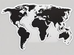 World Map Emoji Sticker - Global exploration, , sticker vector art, minimalist design