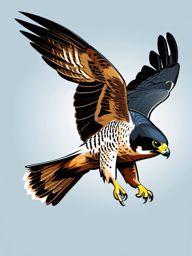 Peregrine Falcon clipart - Fastest bird in the world in full flight, ,color clipart vector style