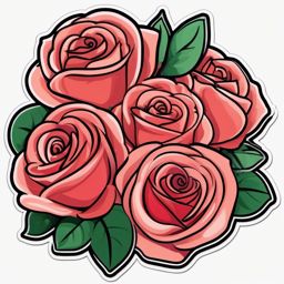 Rose Bouquet Emoji Sticker - Romantic gesture, , sticker vector art, minimalist design