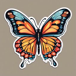 Happy Butterfly sticker- Fluttering Beauty Bliss, , color sticker vector art