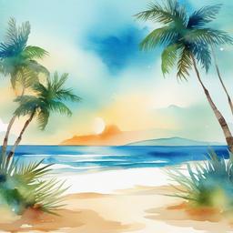 Beach Background Wallpaper - beach watercolor background  