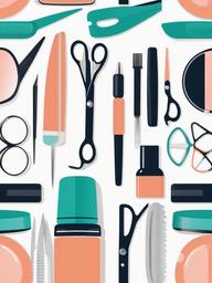 Scissors clipart - tiny nail scissors in a grooming kit  color,minimalist,vector clipart