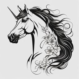 traditional japanese horse tattoo  simple tattoo,minimalist,white background