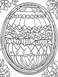 Easter Eggs Coloring Pages - Easter Eggs with crayons  simple coloring pages