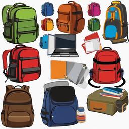 Backpack clipart - backpack with a laptop  clipart