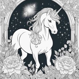 unicorn coloring pages - empathetic unicorn comforting a sorrowful spirit with its gentle presence and soothing aura. 