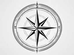 Religious Compass Tattoo - Compass tattoo with religious symbolism.  simple vector tattoo,minimalist,white background