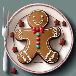 Gingerbread Man clipart - gingerbread man being served on a plate  