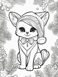 Cute Coloring Pages For Christmas  outling,coloring pages,black and whit